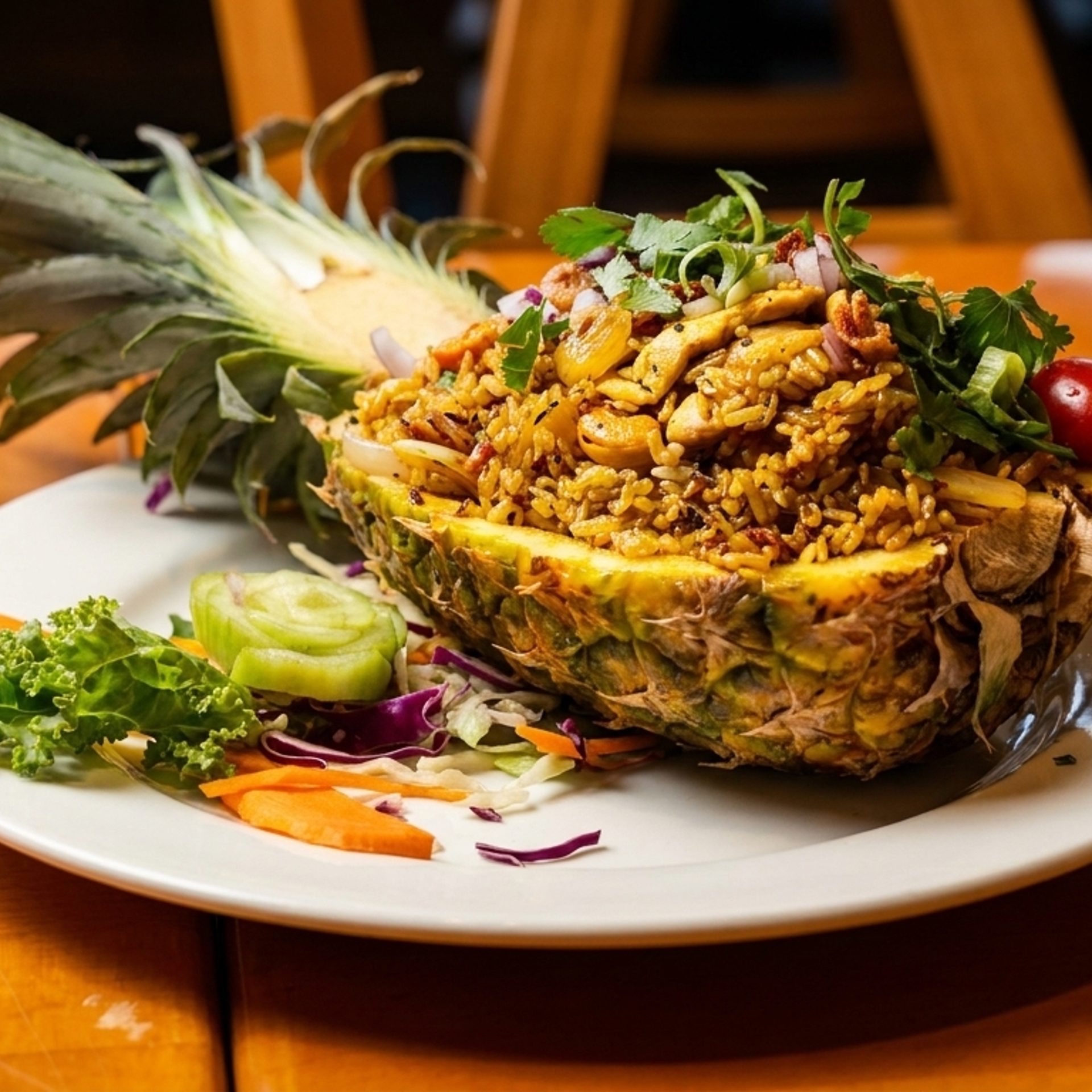 Fried Rice Served in a Real Pineapple